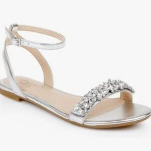 Jewel Badgley Mischka Ohara Minimalist Crystal Adorned Flats size 5.5